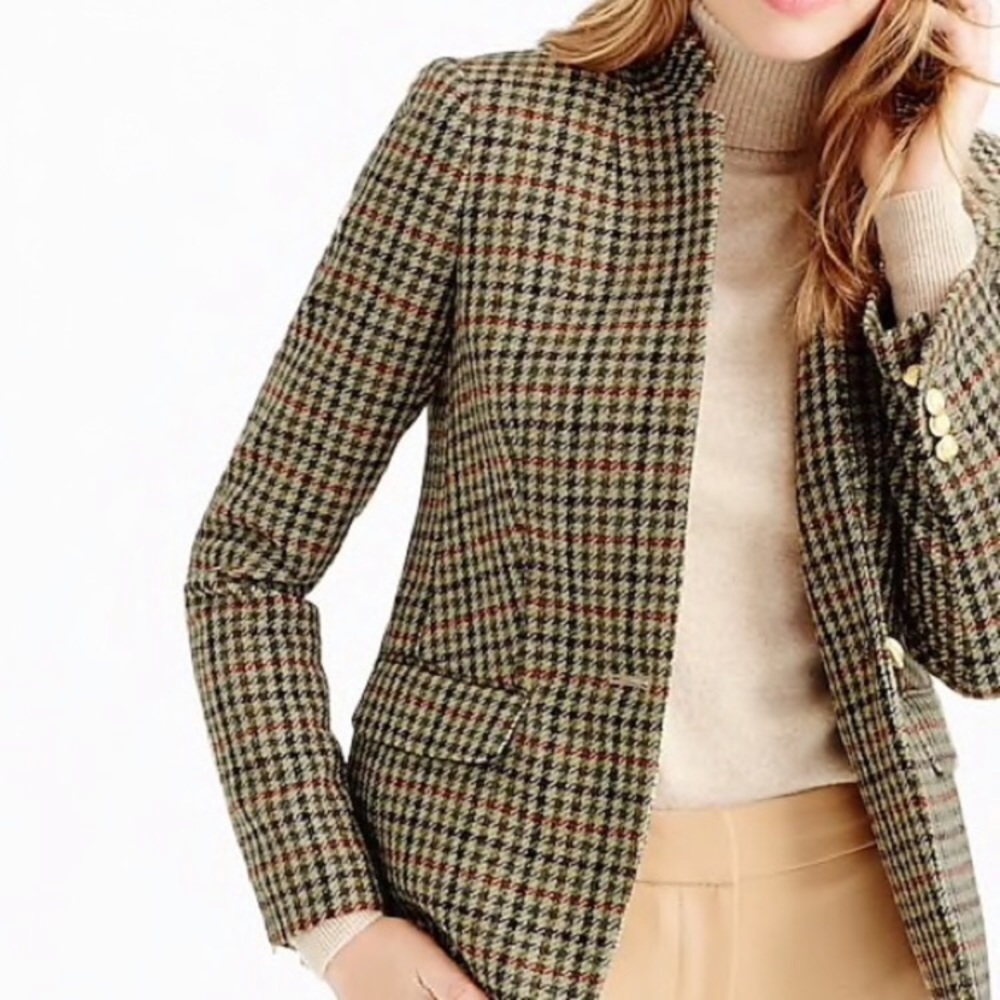 Jcrew Wool plaid regent Blazer Size 0